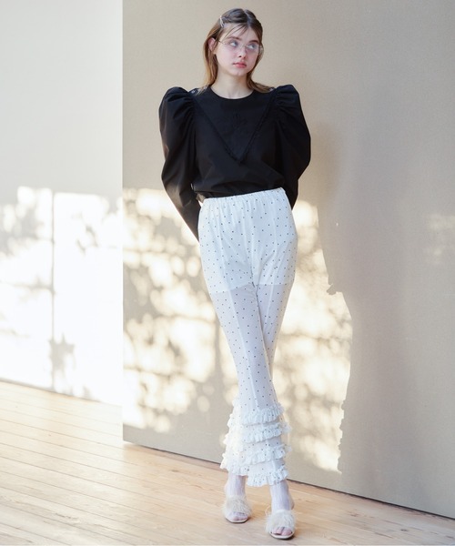etre loin(エトルワン)の「Frill tulle print pants(その他パンツ・レディース・ホワイト/ブラック/アイボリー・M)」の17枚目の写真