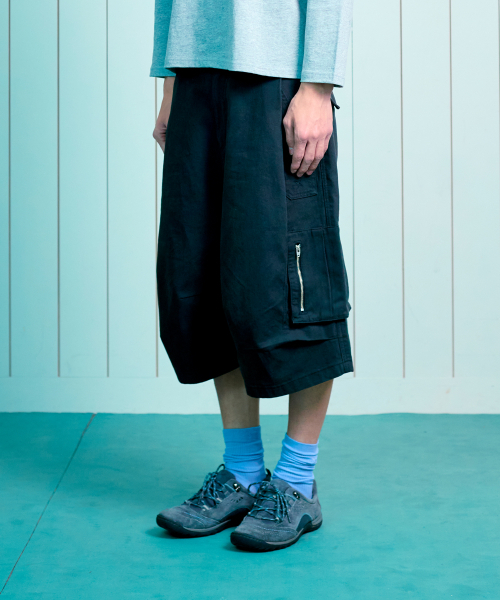 セール】TCM metal zipper half pants (charcoal)（その他パンツ