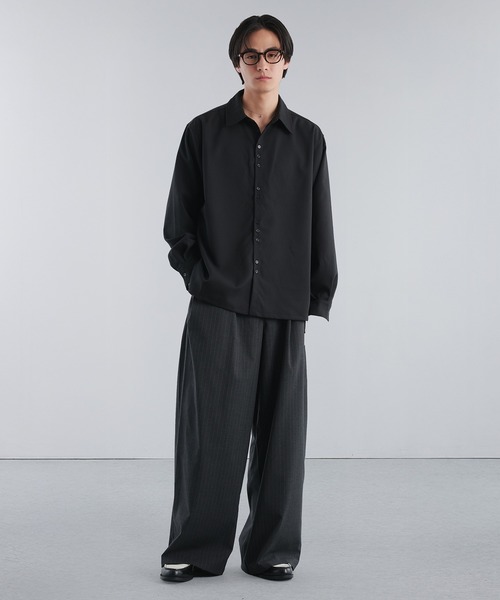 Adoon plain（アドーンプレーン）の「RAFFINEL LINEN-BLEND MULTI -BUTTON SHIRT / ラフィネルリネンブレンドマルチボタンシャツ（シャツ/ブラウス・メンズ・ブラック/ライトグレー/ブルー・LARGE/MEDIUM）」の17枚目の写真