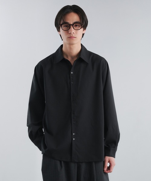 Adoon plain（アドーンプレーン）の「RAFFINEL LINEN-BLEND MULTI -BUTTON SHIRT / ラフィネルリネンブレンドマルチボタンシャツ（シャツ/ブラウス・メンズ・ブラック/ライトグレー/ブルー・LARGE/MEDIUM）」の15枚目の写真