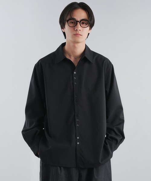 Adoon plain（アドーンプレーン）の「RAFFINEL LINEN-BLEND MULTI -BUTTON SHIRT / ラフィネルリネンブレンドマルチボタンシャツ（シャツ/ブラウス・メンズ・ブラック/ライトグレー/ブルー・LARGE/MEDIUM）」の12枚目の写真