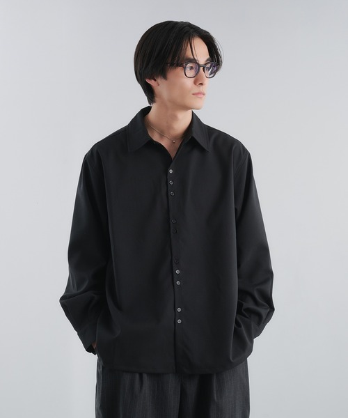 Adoon plain（アドーンプレーン）の「RAFFINEL LINEN-BLEND MULTI -BUTTON SHIRT / ラフィネルリネンブレンドマルチボタンシャツ（シャツ/ブラウス・メンズ・ブラック/ライトグレー/ブルー・LARGE/MEDIUM）」の13枚目の写真