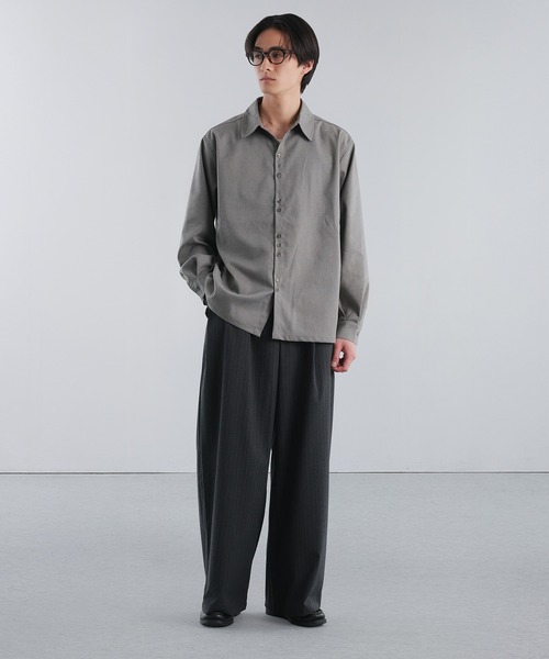 Adoon plain（アドーンプレーン）の「RAFFINEL LINEN-BLEND MULTI -BUTTON SHIRT / ラフィネルリネンブレンドマルチボタンシャツ（シャツ/ブラウス・メンズ・ブラック/ライトグレー/ブルー・LARGE/MEDIUM）」の22枚目の写真