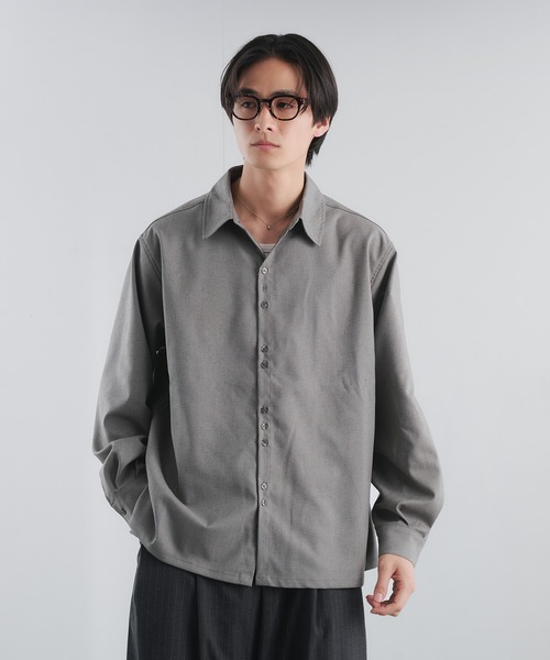 Adoon plain（アドーンプレーン）の「RAFFINEL LINEN-BLEND MULTI -BUTTON SHIRT / ラフィネルリネンブレンドマルチボタンシャツ（シャツ/ブラウス・メンズ・ブラック/ライトグレー/ブルー・LARGE/MEDIUM）」の22枚目の写真