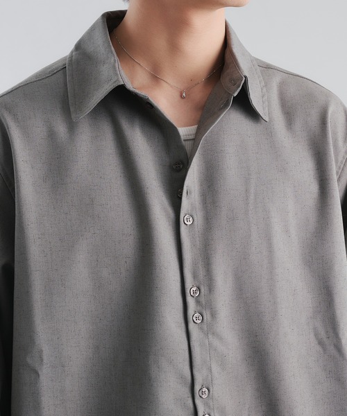 Adoon plain（アドーンプレーン）の「RAFFINEL LINEN-BLEND MULTI -BUTTON SHIRT / ラフィネルリネンブレンドマルチボタンシャツ（シャツ/ブラウス・メンズ・ブラック/ライトグレー/ブルー・LARGE/MEDIUM）」の16枚目の写真