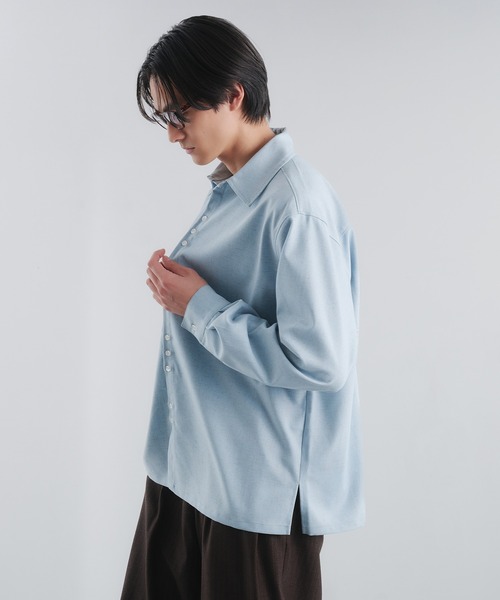 Adoon plain（アドーンプレーン）の「RAFFINEL LINEN-BLEND MULTI -BUTTON SHIRT / ラフィネルリネンブレンドマルチボタンシャツ（シャツ/ブラウス・メンズ・ブラック/ライトグレー/ブルー・LARGE/MEDIUM）」の7枚目の写真