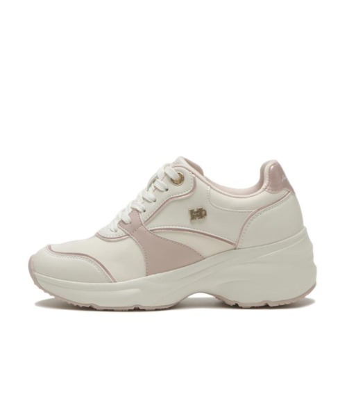 Hawkins(ホーキンス)の「HAWKINS ホーキンス CHERIE 6.5 ヒールアップスニーカー HW20400 IVORY/PINK(スニーカー・レディース・マルチ・8/7h/7/6h/5h/6)」の2枚目の写真