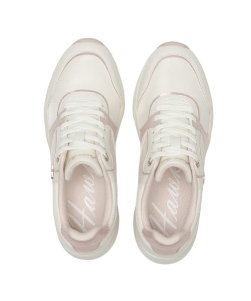 Hawkins(ホーキンス)の「HAWKINS ホーキンス CHERIE 6.5 ヒールアップスニーカー HW20400 IVORY/PINK(スニーカー・レディース・マルチ・8/7h/7/6h/5h/6)」の4枚目の写真