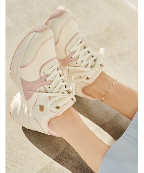 Hawkins(ホーキンス)の「HAWKINS ホーキンス CHERIE 6.5 ヒールアップスニーカー HW20400 IVORY/PINK(スニーカー・レディース・マルチ・8/7h/7/6h/5h/6)」の9枚目の写真