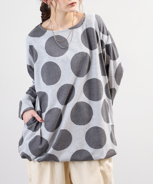 BARNDOOR(バーンドア)の「天竺長袖タックチュニック 26AW(チュニック・レディース・イエロー系1/ブラック系2/グリーン系2/グレー系3・FREE)」の7枚目の写真