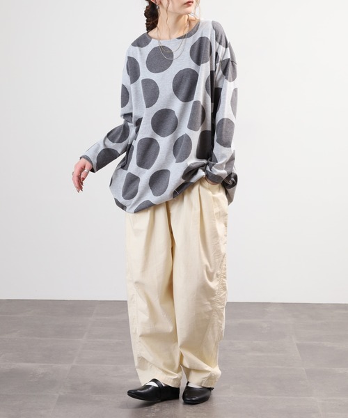 BARNDOOR(バーンドア)の「天竺長袖タックチュニック 26AW(チュニック・レディース・イエロー系1/ブラック系2/グリーン系2/グレー系3・FREE)」の11枚目の写真