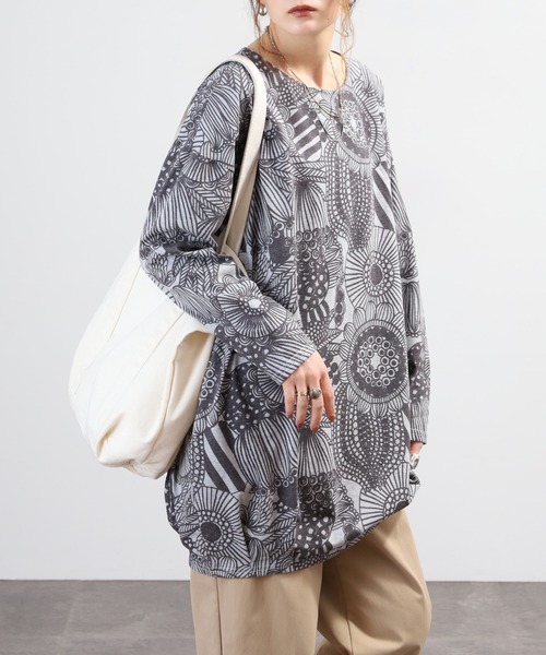 BARNDOOR(バーンドア)の「天竺長袖タックチュニック 26AW(チュニック・レディース・イエロー系1/ブラック系2/グリーン系2/グレー系3・FREE)」の12枚目の写真