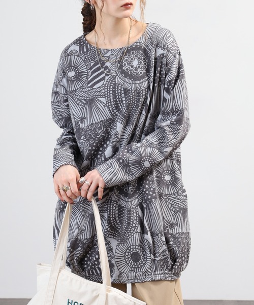 BARNDOOR(バーンドア)の「天竺長袖タックチュニック 26AW(チュニック・レディース・イエロー系1/ブラック系2/グリーン系2/グレー系3・FREE)」の15枚目の写真