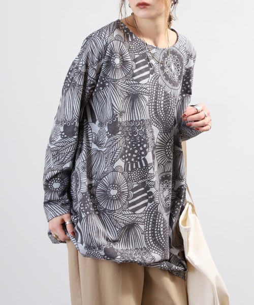 BARNDOOR(バーンドア)の「天竺長袖タックチュニック 26AW(チュニック・レディース・イエロー系1/ブラック系2/グリーン系2/グレー系3・FREE)」の16枚目の写真