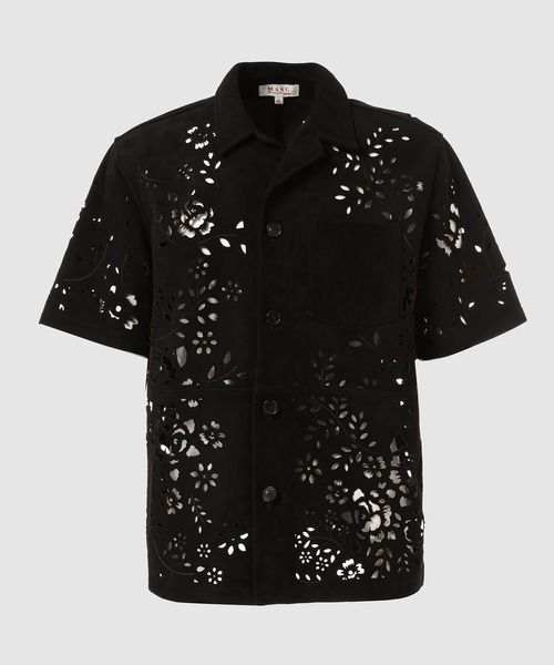 MASU(エムエーエスユー)の「BANDANA HOLE LEATHER HALF SLEEVE SHIRT(シャツ/ブラウス・メンズ・モスグリーン/ブラック・48/46)」の2枚目の写真