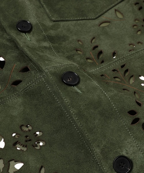 MASU(エムエーエスユー)の「BANDANA HOLE LEATHER HALF SLEEVE SHIRT(シャツ/ブラウス・メンズ・モスグリーン/ブラック・48/46)」の3枚目の写真