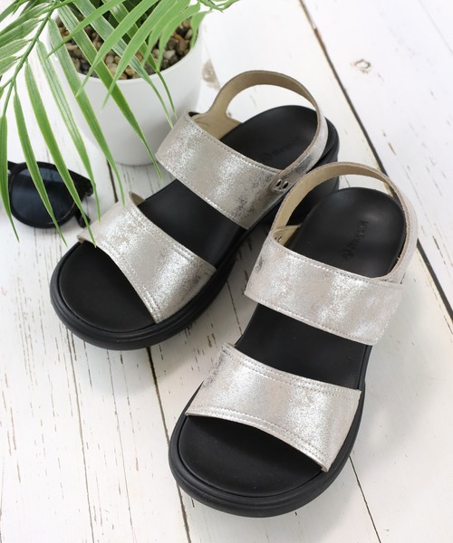 Re:getA(リゲッタ)の「Re:getA 軽量EVAバックベルトサンダル RE552(サンダル・レディース・シルバー/ブラック/マスタード/グレイッシュブルー/アイボリー・XL/L/M/S)」の1枚目の写真