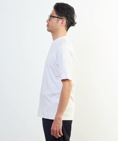MEN'S MELROSE(メンズメルローズ)の「スビンプラチナムスムース ジャケT(Tシャツ/カットソー・メンズ・ネイビー/ホワイト/ブラック・3/4/2)」の5枚目の写真