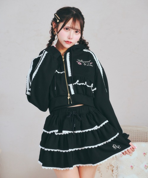 ReAmour(リアムール)の「レースカットソースカート(スカート・レディース・ピンク/ブラック・FREE)」の7枚目の写真