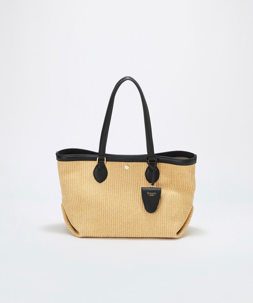 Breath TOPKAPI（ブレストプカピ）の「【Breath TOPKAPI】サングラスホルダー付き レザーコンビ カゴトートバッグ L（トートバッグ・レディース・ブラック/ホワイト/ベージュ・FREE）」の19枚目の写真