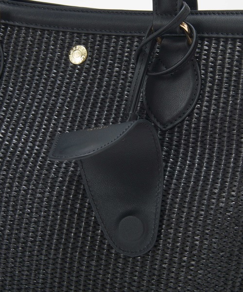 Breath TOPKAPI（ブレストプカピ）の「【Breath TOPKAPI】サングラスホルダー付き レザーコンビ カゴトートバッグ L（トートバッグ・レディース・ブラック/ホワイト/ベージュ・FREE）」の8枚目の写真