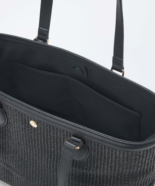 Breath TOPKAPI（ブレストプカピ）の「【Breath TOPKAPI】サングラスホルダー付き レザーコンビ カゴトートバッグ L（トートバッグ・レディース・ブラック/ホワイト/ベージュ・FREE）」の11枚目の写真