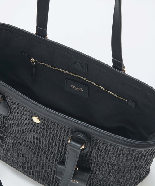 Breath TOPKAPI（ブレストプカピ）の「【Breath TOPKAPI】サングラスホルダー付き レザーコンビ カゴトートバッグ L（トートバッグ・レディース・ブラック/ホワイト/ベージュ・FREE）」の12枚目の写真