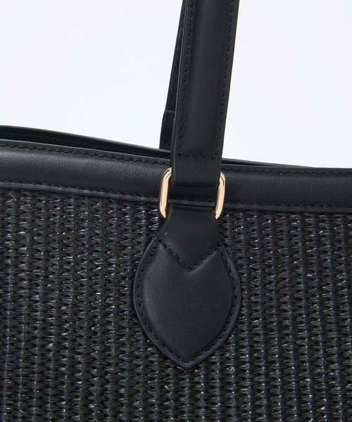 Breath TOPKAPI（ブレストプカピ）の「【Breath TOPKAPI】サングラスホルダー付き レザーコンビ カゴトートバッグ L（トートバッグ・レディース・ブラック/ホワイト/ベージュ・FREE）」の15枚目の写真