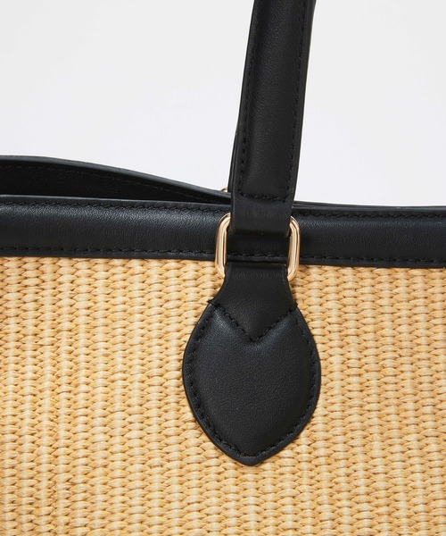Breath TOPKAPI（ブレストプカピ）の「【Breath TOPKAPI】サングラスホルダー付き レザーコンビ カゴトートバッグ L（トートバッグ・レディース・ブラック/ホワイト/ベージュ・FREE）」の16枚目の写真