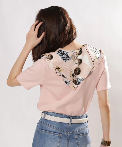 JUSGLITTY(ジャスグリッティー)の「スカーフ付きTシャツ(Tシャツ/カットソー・レディース・ブラック/ピンク/ホワイト・2)」の12枚目の写真