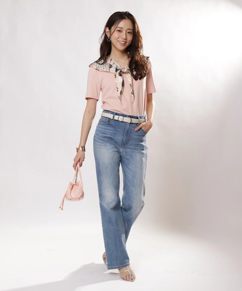 JUSGLITTY(ジャスグリッティー)の「スカーフ付きTシャツ(Tシャツ/カットソー・レディース・ブラック/ピンク/ホワイト・2)」の14枚目の写真