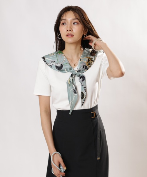 JUSGLITTY(ジャスグリッティー)の「スカーフ付きTシャツ(Tシャツ/カットソー・レディース・ブラック/ピンク/ホワイト・2)」の21枚目の写真