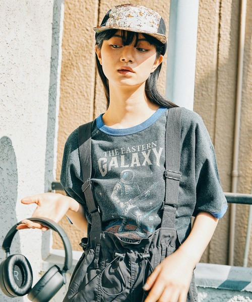 niko and...（ニコアンド）の「[MODE NORM CORE] メランジリンガークルーTシャツ（Tシャツ/カットソー・レディース・チャコール/ブルー/ナチュラル・LARGE/MEDIUM）」の2枚目の写真