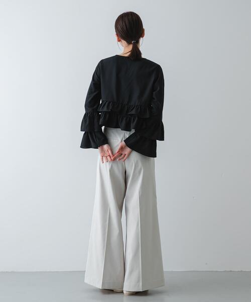 SENSE OF PLACE by URBAN RESEARCH（センスオブプレイスバイアーバンリサーチ）の「『抗菌/消臭』ギャザーフラットパンプス（パンプス・レディース・ブラック/アイボリー・MEDIUM/SMALL/LARGE）」の14枚目の写真