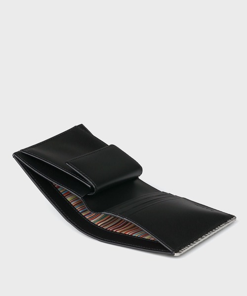 Paul Smith 新品　シャドーストライプエンボス 名刺入れ 黒　完売品 メタルシャドーストライプ ミニ財布【363010 P290】（財布）｜Paul