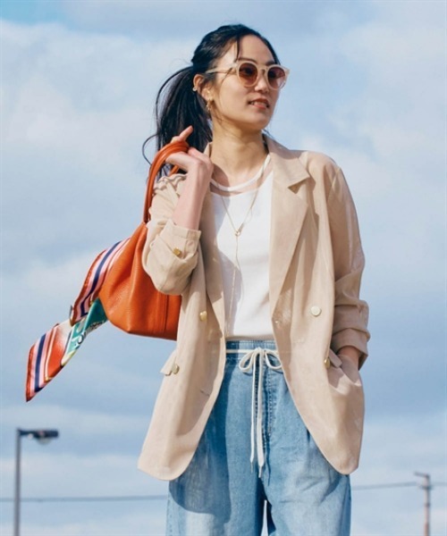 nissen（ニッセン）の「メッシュテーラードジャケット（テーラードジャケット・レディース・ブラウン/ベージュ/ブラック・S/M/L/LL）」の3枚目の写真