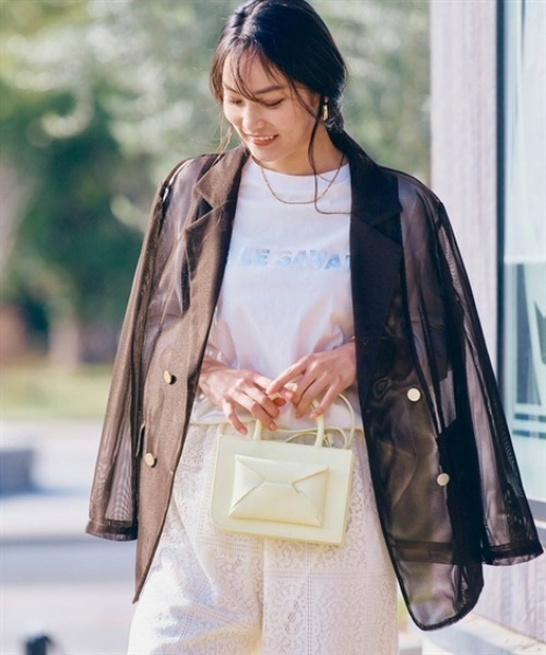 nissen（ニッセン）の「メッシュテーラードジャケット（テーラードジャケット・レディース・ブラウン/ベージュ/ブラック・S/M/L/LL）」の11枚目の写真