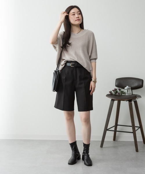 aity(アイティ)の「M-5L 前後2way 畦編みルーズセーター(ニット/セーター・レディース・ネイビー/オフホワイト/グレイッシュベージュ/ライトグレー/ブラック・4L~5L/LL~3L/M~L)」の10枚目の写真