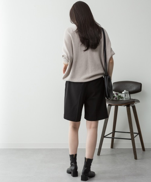 aity(アイティ)の「M-5L 前後2way 畦編みルーズセーター(ニット/セーター・レディース・ネイビー/オフホワイト/グレイッシュベージュ/ライトグレー/ブラック・4L~5L/LL~3L/M~L)」の12枚目の写真