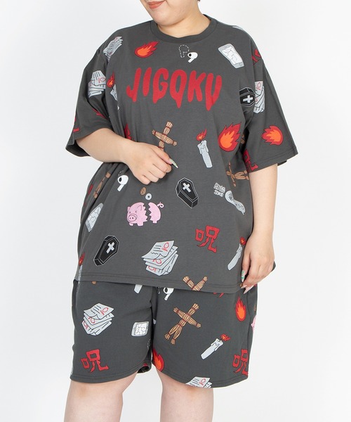 PUNYUS(プニュズ)の「【新サイズ】天国と地獄総柄Tシャツ(Tシャツ/カットソー・レディース・スミクロ/ホワイト・1/2/3/4/5)」の20枚目の写真