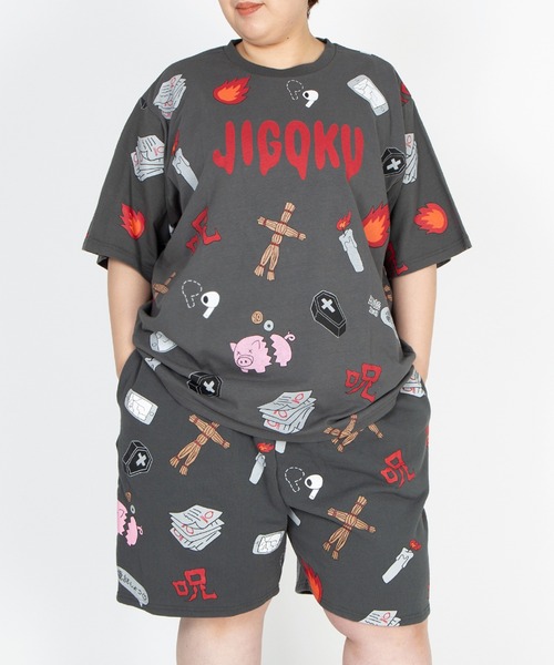 PUNYUS(プニュズ)の「【新サイズ】天国と地獄総柄Tシャツ(Tシャツ/カットソー・レディース・スミクロ/ホワイト・1/2/3/4/5)」の19枚目の写真