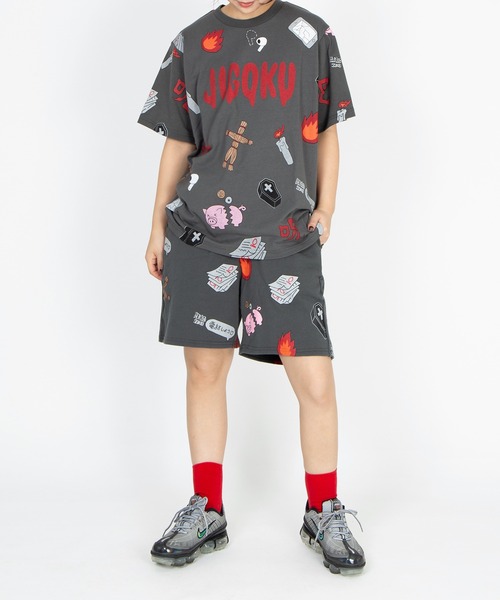 PUNYUS(プニュズ)の「【新サイズ】天国と地獄総柄Tシャツ(Tシャツ/カットソー・レディース・スミクロ/ホワイト・1/2/3/4/5)」の13枚目の写真