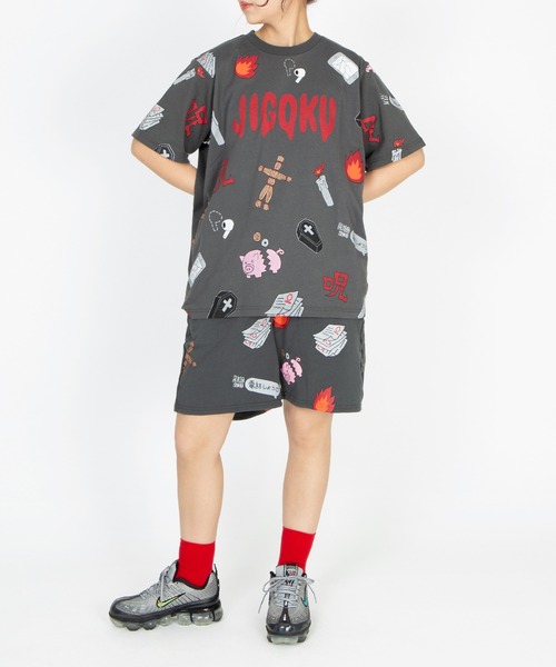 PUNYUS(プニュズ)の「【新サイズ】天国と地獄総柄Tシャツ(Tシャツ/カットソー・レディース・スミクロ/ホワイト・1/2/3/4/5)」の17枚目の写真