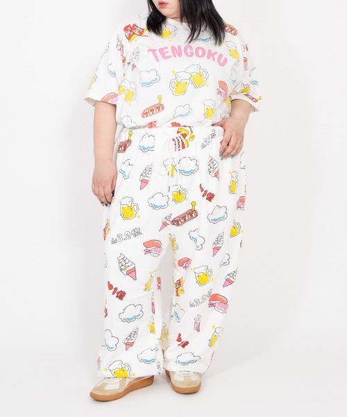 PUNYUS(プニュズ)の「【新サイズ】天国と地獄総柄Tシャツ(Tシャツ/カットソー・レディース・スミクロ/ホワイト・1/2/3/4/5)」の11枚目の写真
