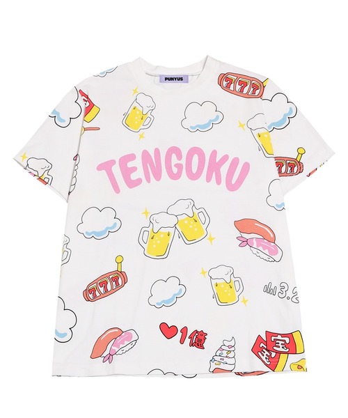 PUNYUS(プニュズ)の「【新サイズ】天国と地獄総柄Tシャツ(Tシャツ/カットソー・レディース・スミクロ/ホワイト・1/2/3/4/5)」の22枚目の写真