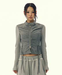 GILAARCHIVE（ギラアーカイブ）の「SHIRRING NYLON STRING JACKET_GREY（ナイロンジャケット）」