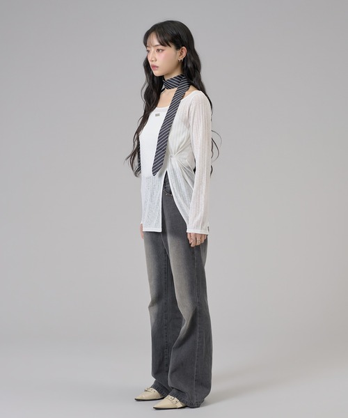 apres jour mignon(アプレジュールミニョン)の「スリット入りワンショルトップス(Tシャツ/カットソー・レディース・ライトグレー/オフホワイト/ブラウン系その他/ブラック/ピンク・フリー/LARGE)」の19枚目の写真