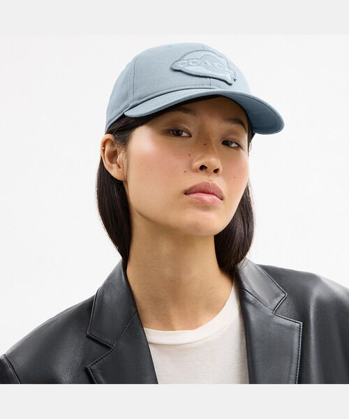 COACH（コーチ）の「ソーホー フラット ブリム ベースボール ハット（キャップ・レディース・ブルー系その他・ONE）」の4枚目の写真