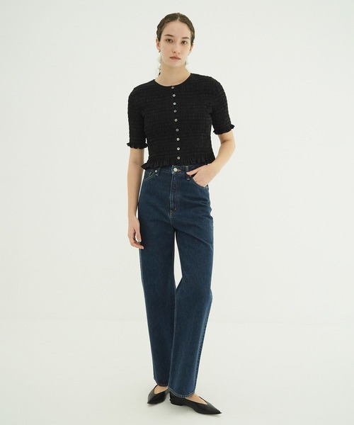 CLANE(クラネ)の「SHIRRING HALF SLEEVE BLOUSE(シャツ/ブラウス・レディース・アイボリー/ブラック・1/2)」の14枚目の写真