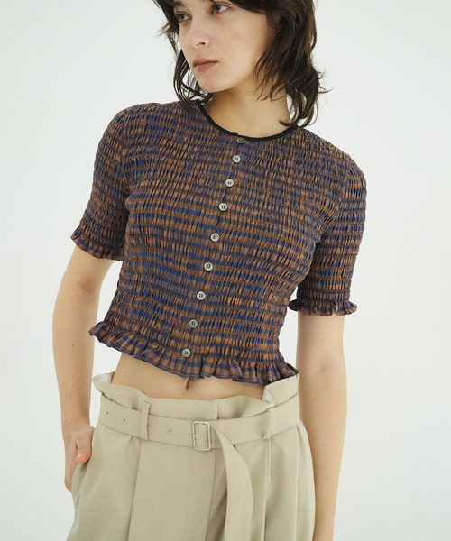 CLANE(クラネ)の「SHIRRING HALF SLEEVE BLOUSE(シャツ/ブラウス・レディース・アイボリー/ブラック・1/2)」の17枚目の写真
